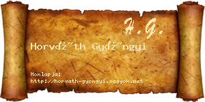 Horváth Gyöngyi névjegykártya